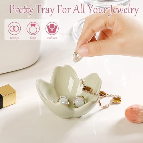 Ceramic Jewelry Dish Tray Ring Holder Trinket Dish Birthday Gifts for Women - Image 2
