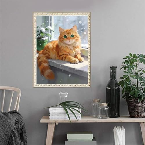 Highland Cow Diamond Painting Kit, Full Drill Round Diamond Art 16x20in - Image 5