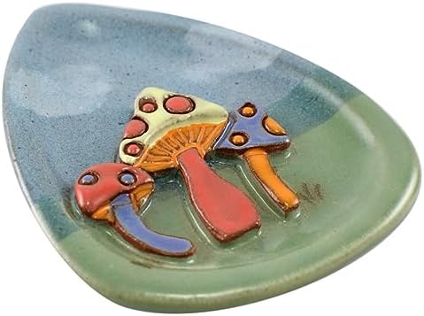 Enchanted Mushrooms American Made Stoneware Trinket Tray, 6-Inch by ModernArtisans