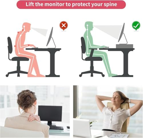 gianotter Desk Organizers and Accessories, Monitor Stand with Drawer and 2 Pen Holder, Desktop Organizer Suitable for Offices and Dormitories (Pink) - Image 2