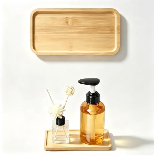 1PCS Bamboo Bathroom Trays - Suitable for the Bathroom,Kitchen,Breakfast Tray and Decorative Tray (8.27 in * 4.33 in) by Unknown