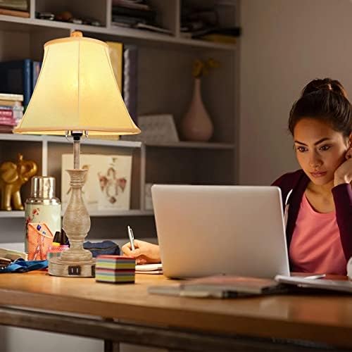 LALISU Farmhouse Table Lamp Touch Control 3-Way Table Lamp with USB Charge - Image 5