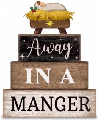 Moucuny 4 Pcs Nativity Christmas Table Decoration for Home Away in a Manger by Moucuny