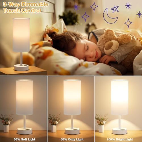 Dicoool Bedside Table Lamp for Bedroom - 3-Way Dimmable Touch Lamp, USB A+C - Image 3
