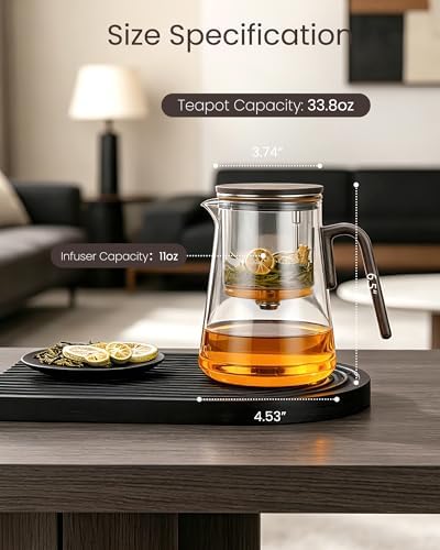 ZENS Magic Teapot with Infuser and Magnetic Lid for Loose Tea Maker, 34oz - Image 3