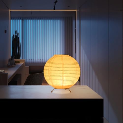 Battery Operated Lamp Bedside Table Lamp Paper and Chrome Standing Lamp Room Decoration Festival Lantern Light Nightstand Desk Lamp Bedroom Dresser Living Kids Room College Dorm Coffee - Image 3