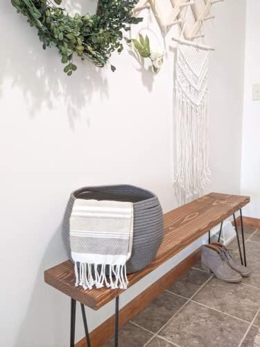 Goodpick Round Woven Rope Storage Basket for Shelves, 10" x 8.3", Grey - Image 6