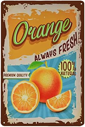 Vintage Orange Tin Sign - Fruit Metal sign - Retro Decorative Sign Wall Decor Home Decor by TREEPERI