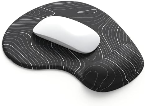 Office Mousepad with Gel Wrist Support - Ergonomic Gaming Desktop Mouse Pad Wrist Rest - Design Gamepad Mat Rubber Base for Laptop Computer -Silicone Non-Slip Special-Textured Surface (15DigitalT) by DEMONCHEST