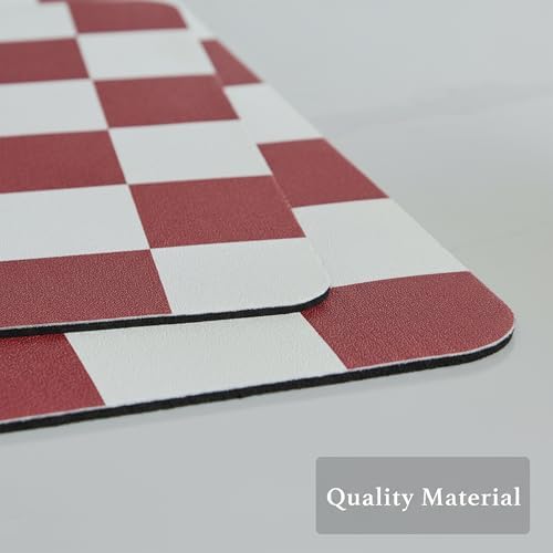 Ohocut Red Checkered Dish Drying Mat for Kitchen Counter, Coffee Bar Station Accessories, Retro Cute Aesthetic Modern Absorbent Drainer Mat Kitchen Drying Mat Easy Clean 19" x 12" - Image 6
