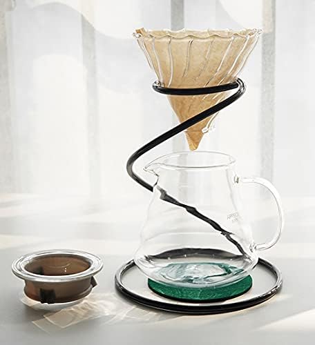 Pour Over Coffee Maker Set – Includes Glass Coffee Dripper, Metal Dripper Stand, Heat Resistance 600ml Coffee Server and 40 Count Paper Coffee Filters, 4 in 1 Set for Home or Office (Black Set) - Image 6