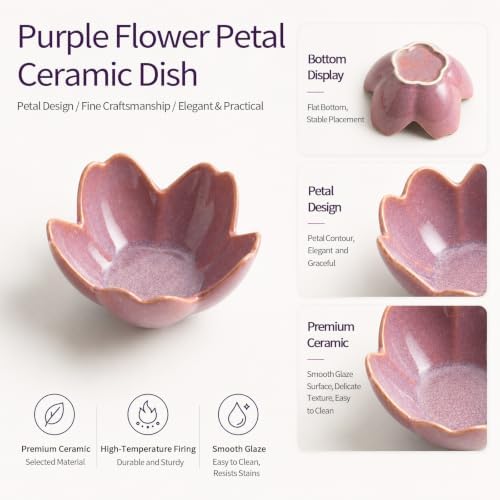 Flower Ring Holder Dish with Gift Box, Ceramic Jewelry Tray - Image 7