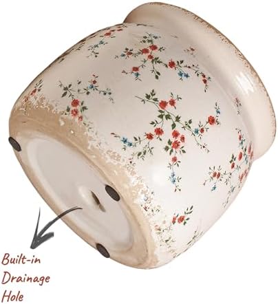 Cottagecore Ceramic Plant Pots, 6.29" French Country Floral Vase & Planters - Image 6