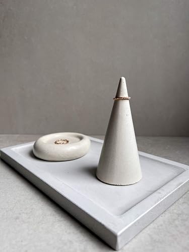 Small Cloud Concrete Tray, Pebble Tray, Decorative Tray, Ring Dish, Catch All Tray, Bubble Tray, Jewelry Display, Minimalist Tray, Decor (Creamy Gray) - Image 5