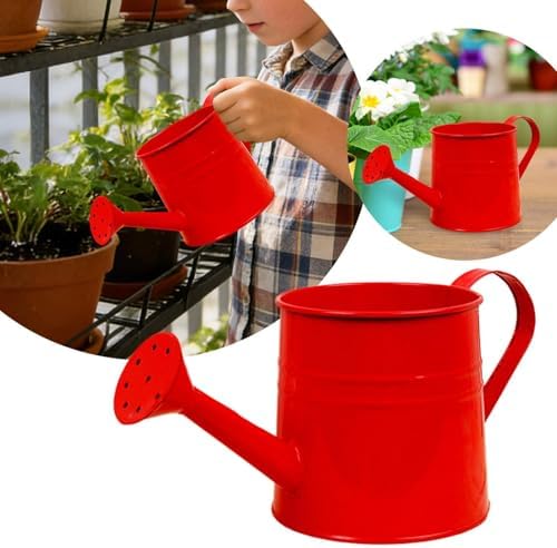 Small Watering Can, 1L Metal Flower Garden Watering Can, Gardening Tool Accessories for Outdoor Indoor Plants Lawn (Red) - Image 6