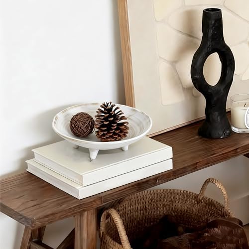 Small Wabi-Sabi Ceramic Bowl, 6 Inch Handcrafted Tripod Design for Snacks, Sauces, Dips, Decorative Serving Bowl for Kitchen, Dining Table & Coffee Table (White) - Image 4