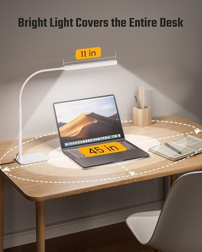 SUPERDANNY Eye-Caring LED Desk Lamp Work Lamp Office Lamp with Base - Image 5