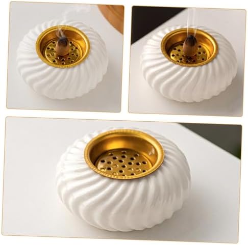Ceramic Incense Holder Round White Bowl Shaped Decorative Censer - Image 4