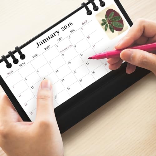 Small Desk Calendar 2026-2027, Desktop Calendar 18 Months - Runs From July 2026 Until Dec. 2027, Mini Standing Flip Calendar for Home, School and Office Supplies, 6.3" x 3.1" - Image 6