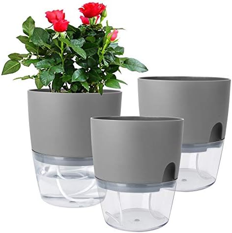 Vanavazon 6 Inch Self Watering Pots for Indoor Plants African Violet Pots by Vanavazon