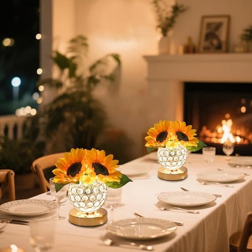 Sunflower Flower Lamp for Women Gifts, 3 Color Dimmable Night Light, Rechargeable Cordless Touch Table Lamp for Womens Mom Wife Friends Girlfriend Her Gifts, Perfect for Bedroom Bar Coffee Shop - Image 6