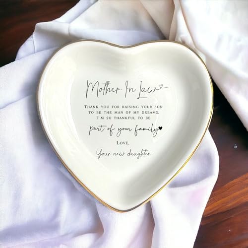 Mother in Law Ring Dish, Heart Jewelry Holder, Mother of the Groom Wedding Keepsake, Second Mom Appreciation Present, Future Mum Trinket Tray - Image 4