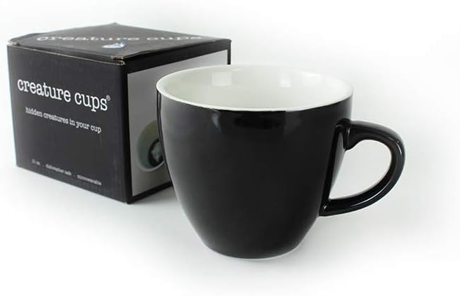 creature cups Dragon Ceramic Cup (11 Ounce, Black) - Hidden Animal Inside - Holiday and Birthday Gift for Coffee & Tea Lovers