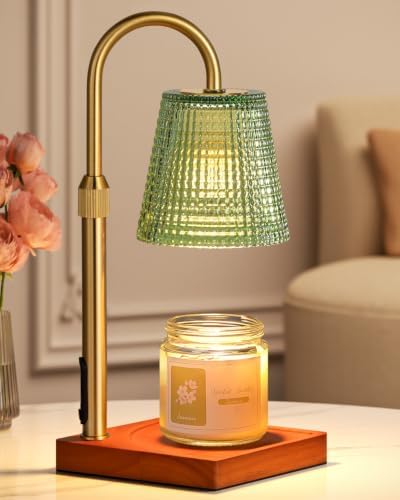 Green Candle Warmer Lamp with Timer, House Warming Gifts New Home Decor by Hong-in