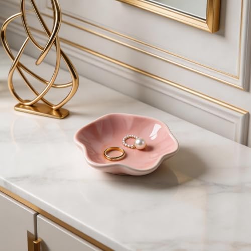 Ceramic Lotus Leaf Trinket Dish, Ring Holder for Jewelry - Image 4