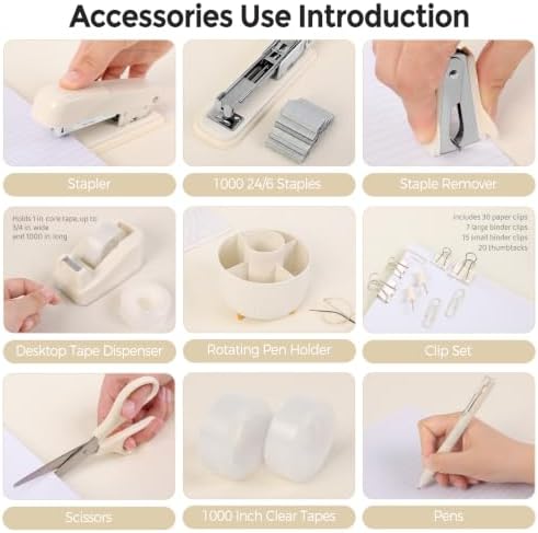 SKYDUE Desk Organizer Set with 360° Rotating Pen Holder - Image 5