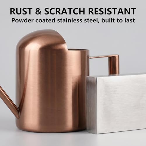 Watering Can 10oz/300ml Stainless Steel Long Spout Semi Open Powder Coated Flower Watering Pot for Garden Family Outdoor - Image 5