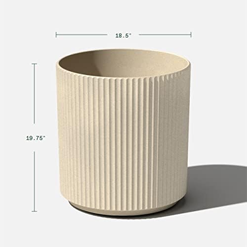 Veradek Demi Series Round Planter for Porch, Patio, Backyard | Durable Plastic-Stone Composite Material | Modern Décor for Tall Plants, Flowers - Image 3
