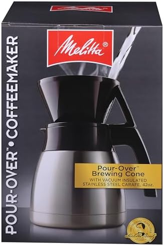 Melitta Pour-Over Coffee Brewer & Stainless Steel Carafe Set with Coffee Filters, 42 Ounce Set - Image 2