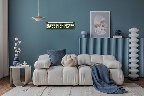 Bass Fishing Metal Sign 4x16 Inch Wall Decor for Home Bar for Man Cave & More Durable Metal Art for Sports Enthusiasts - Image 4
