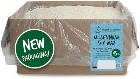 American Soy Organics Millennium Wax Beads for DIY Candle Making, 45 lbs by AmericanSoyOrganics