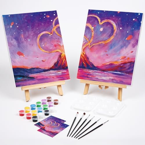 VOCHIC Sip and Paint Kit Pre Drawn Canvas for Painting for Adults Couples - Image 2
