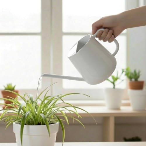 Watering Can for Indoor & Outdoor Plants, 35 oz/1000ml Watering Can with Metal Handle, Stainless Steel Garden Long Spout Watering Pot for Indoor House Plants Bonsai Flower Decorative - Image 2