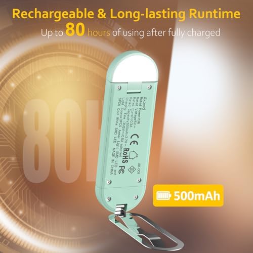 Akomid USB Rechargeable Book Light for Reading in Bed, 8 LEDs Bookmark Style Clip on, Eye-Cared Amber Light Mode for Kids, Blue Light Blocking, Stepless Dimming, Turquoise - Image 7
