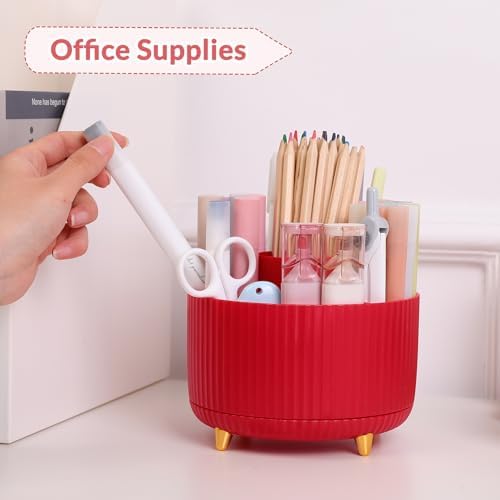 SKYDUE 360 Degree Rotating Desk Organizer, Dual-Purpose Pencil Pen Holder, Pen Organizer with 5 Slots, Pencil Cup for Office, School, Home - Image 2