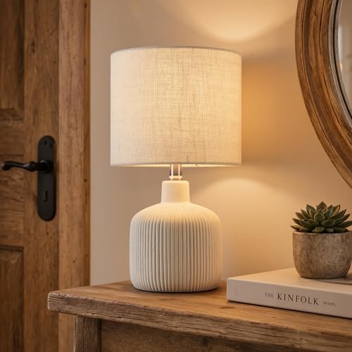 Ceramic Table Lamp, Off-White, 17.75" by KAWOTI