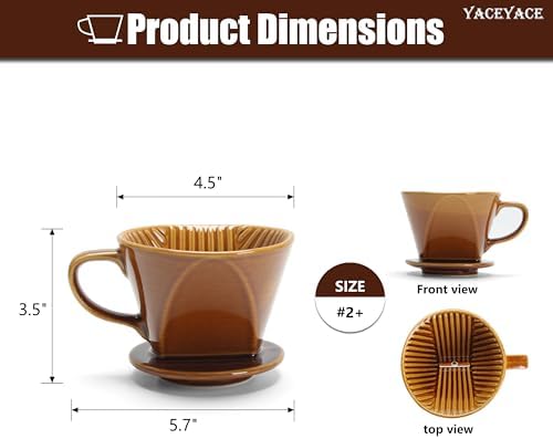 Ceramic Pour Over Coffee Maker, Single Hole Slow Filter - Image 2