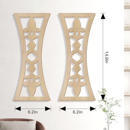Zzbakress 2 Pcs Mid Century Modern Wall Decor Wooden Abstract Geometric Art for Home Living Room Bedroom (Style Q) - Image 3