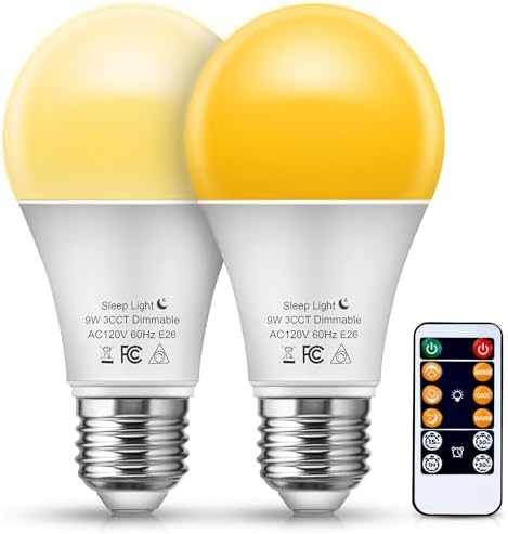 JandCase A19 LED Light Bulbs with Remote Control, 3 Color, Dimmable, Timer by JandCase