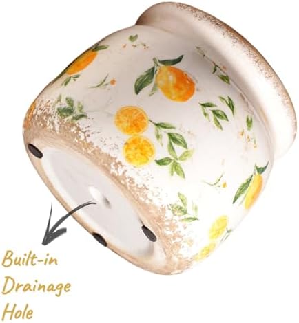 Lemon Ceramic Planter, Italian Mediterranean Flower Pot for Indoor Plants - Image 4
