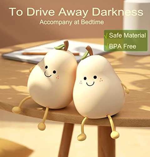 HAPPYBAG Pear Silicone Night Light for Kids, Rechargeable Nursery Lamp - Image 6