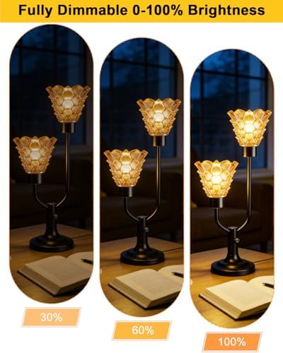 Lightdot Mid Century Modern Table Lamp Dimmable Vintage Black Lamp Gift - Image 2