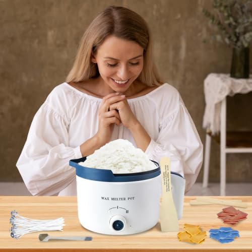 Ksedcon Wax Melting Pot Kit with Thermometer, Wicks and 3 Candle Dye Colors - Image 6