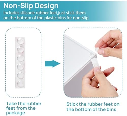 Vtopmart 4 Pack Small Stackable Storage Drawers, White - Image 6