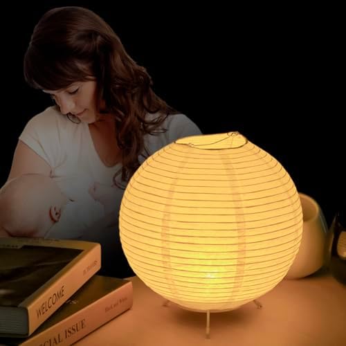 YY YEARCHY 7.8" Battery Operated Globe Paper Table Lamp Cordless by YYYEARCHY