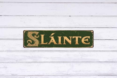 Vintage Irish Slainte Cheers Metal Sign 4x16 In Retro Beer Wall Decor For Man Cave Bar And Home Metal Outdoor Decor - Image 6